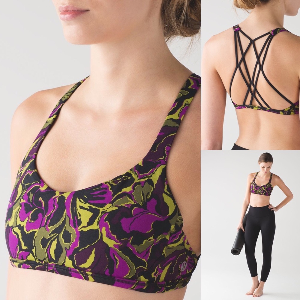 🍋 LULULEMON Free to Be Zen Bra 6 Boom Bloom